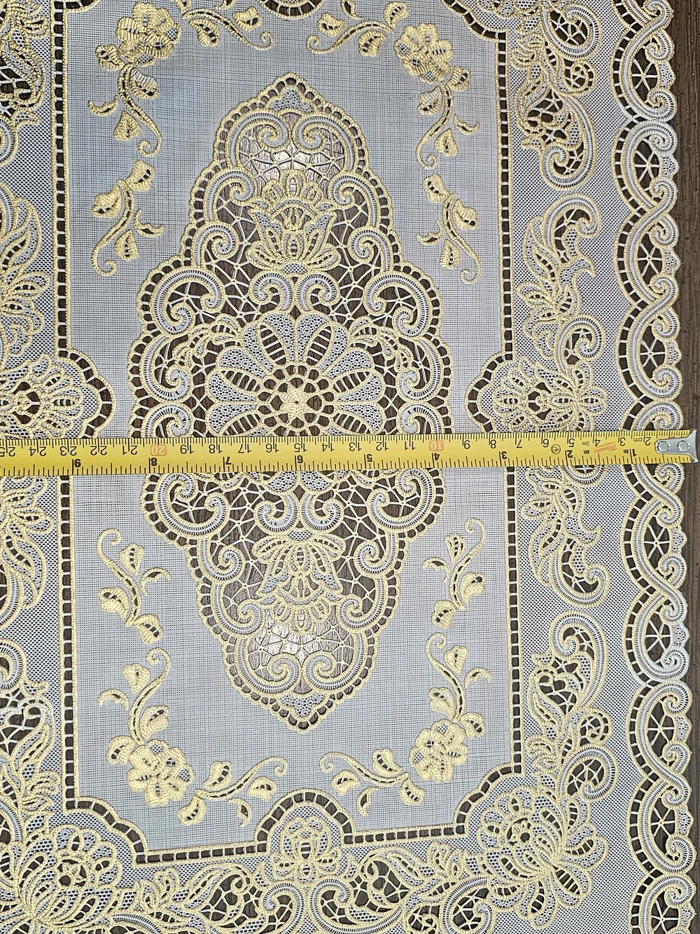 Vintage Gold & Cream Vinyl Placemats Baroque Medallion Two Tone - Set of 10